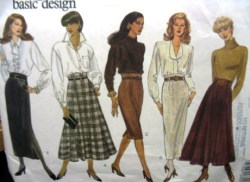 1193 EZ  FLARE-TAPER SKIRT LENGTHS 93 PATTERN 8-12, 14-18
